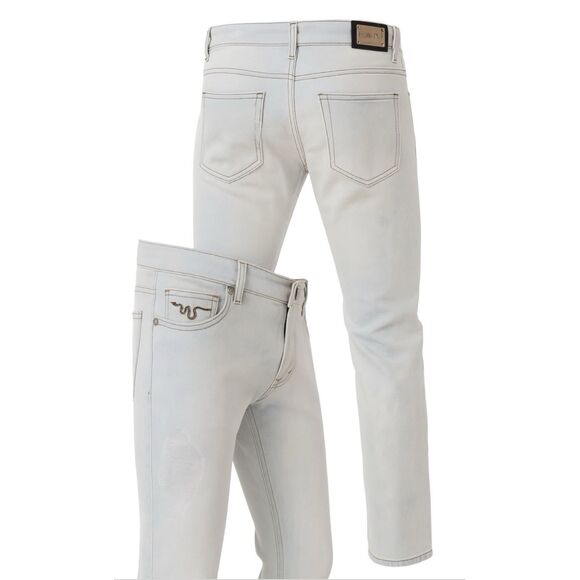 Just Cavalli Other - Just Cavalli Light Wash Beaded Snake Slim Fit Jeans 32x34 Italy Designer Denim